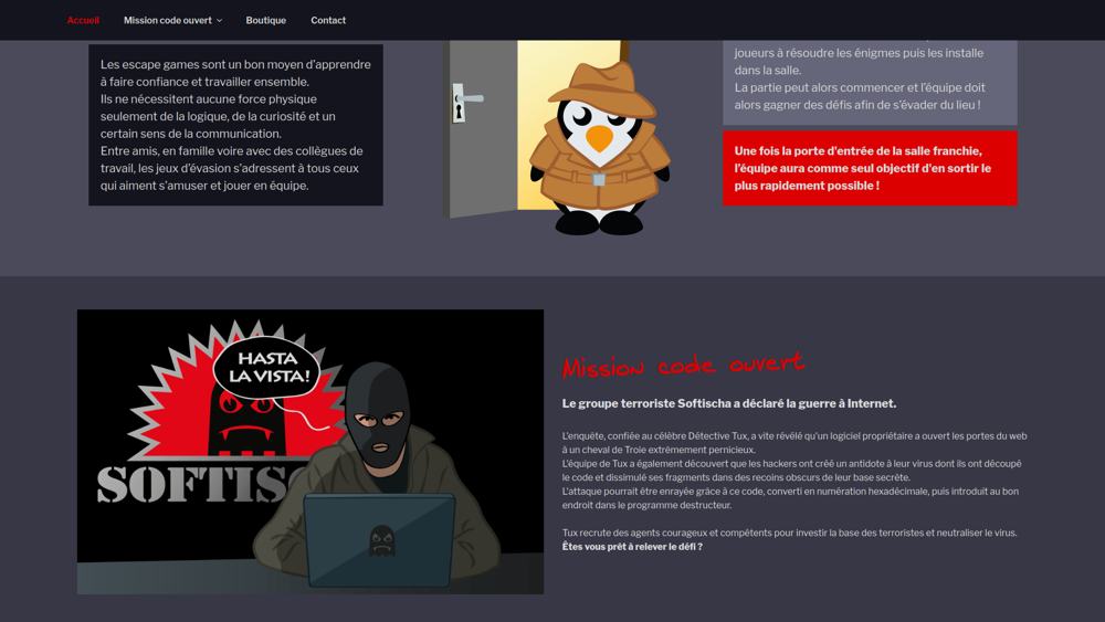 Détective Tux Company. Concepteur d'escape games